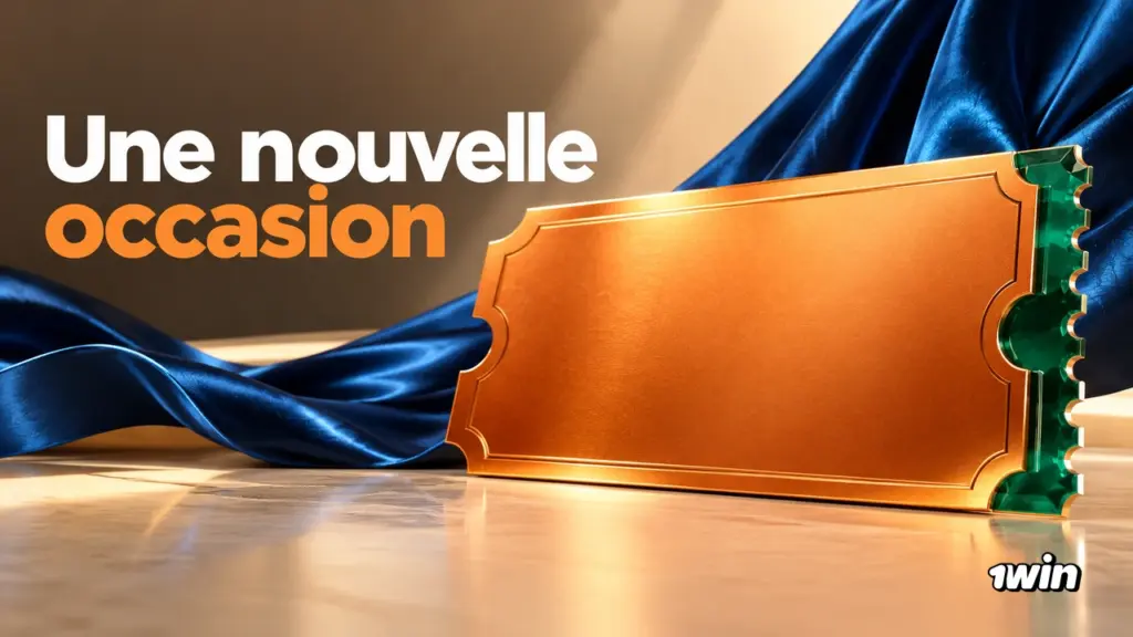 Ticket orange vierge posé devant un tissu bleu